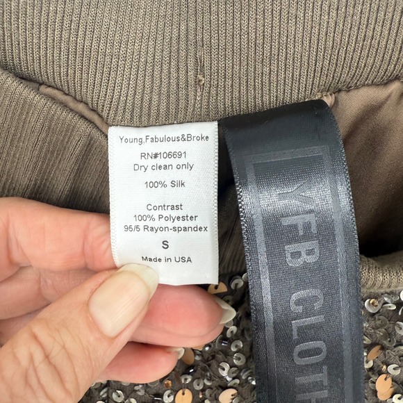 YFB Clothing Silk Olive Sequin Jogger Pants Women S New Years Holiday Luxury - Picture 7 of 11